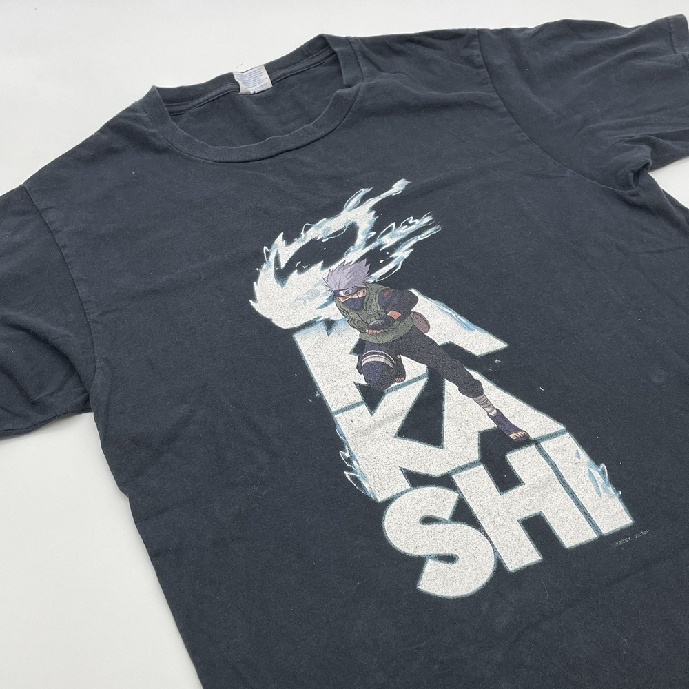 Vtg Kakashi Shirt Mens S Gray Short Sleeve Crew Neck Naruto Anime Tee